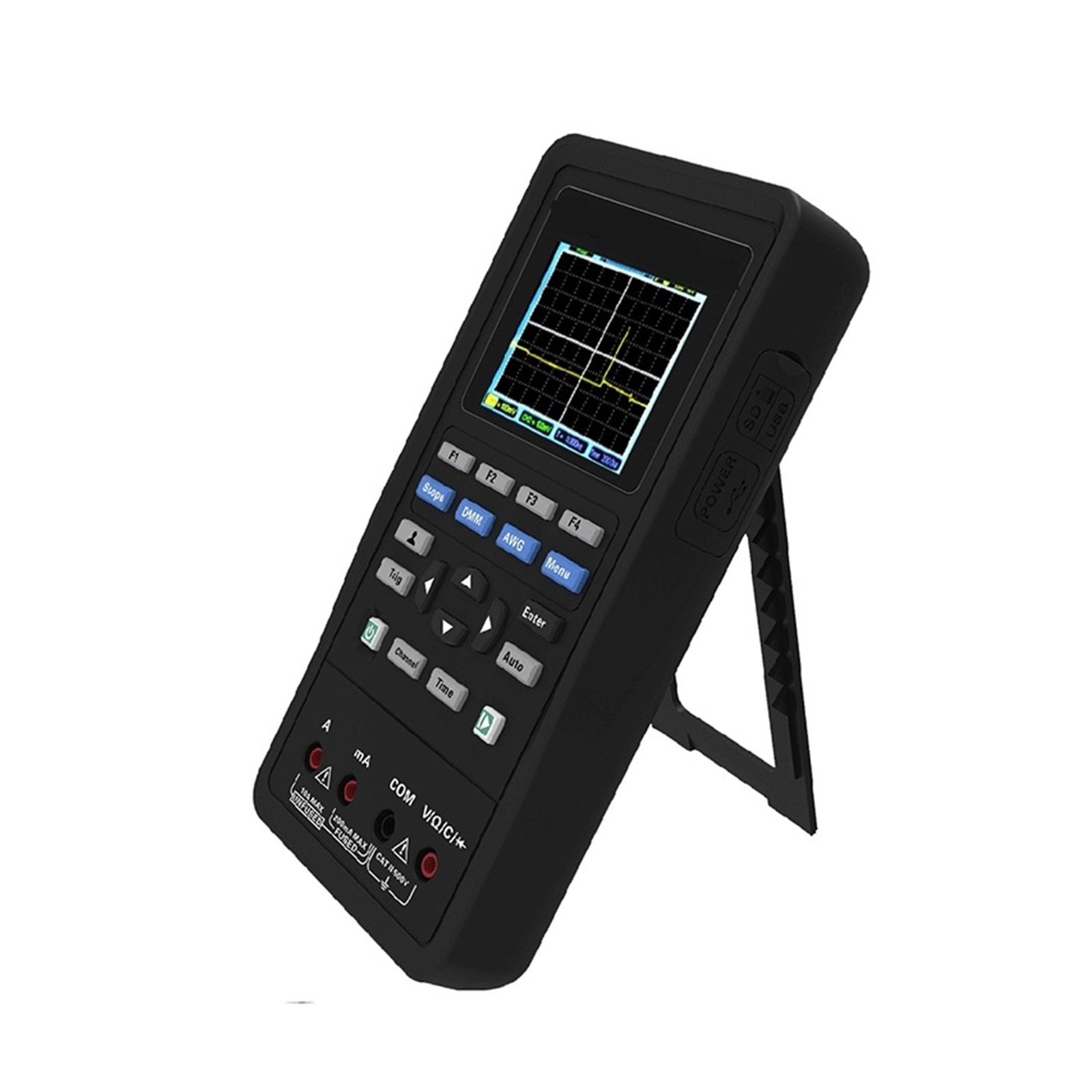 Auto Digital Osiclloscope 4 in 1 2D82 2 Channels Oscilloscope + Multimeter +Automotive Diagnosis+Waveform Generator ,Professional Designed