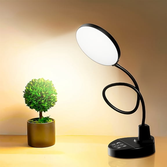 [Enhanced] Auto-Dimming Desk Lamp, 5 Brightness & 3 Light Modes, Sleep Timer, Flicker-Free Eye-Care Light, Ideal College Student Gift