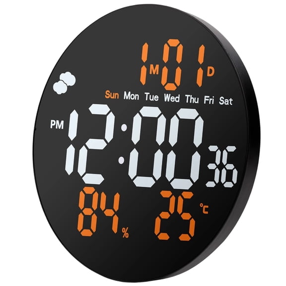 Auto Dimming LED Digital Clock With Temperature Humidity Monitor And Date Weekday Display