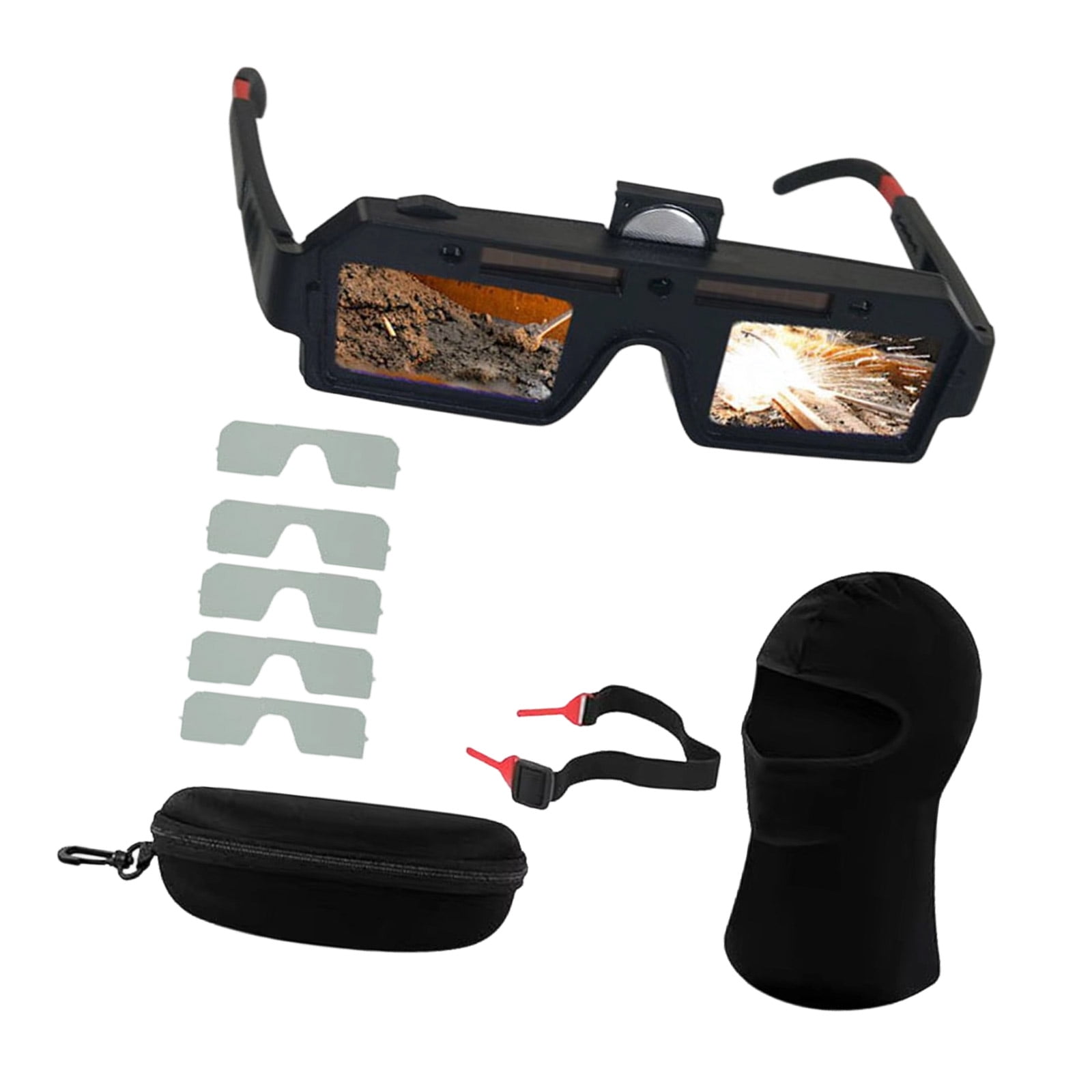 Auto Dimming Welding Goggles With Replaceable Welding Glasses For Tig ...