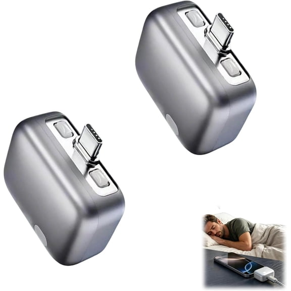 Auto Disconnect Charging Adapter, Stop Charge Smart Charger, Stop Charging Protector for & Physical Power Breaker to Overcharging High Wattage Cable Guard (Silver-2pcs)