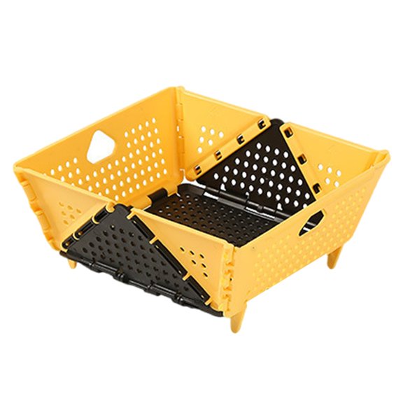 Auto Draining Foldable Colander Foldable Kitchen Basket Space Saving