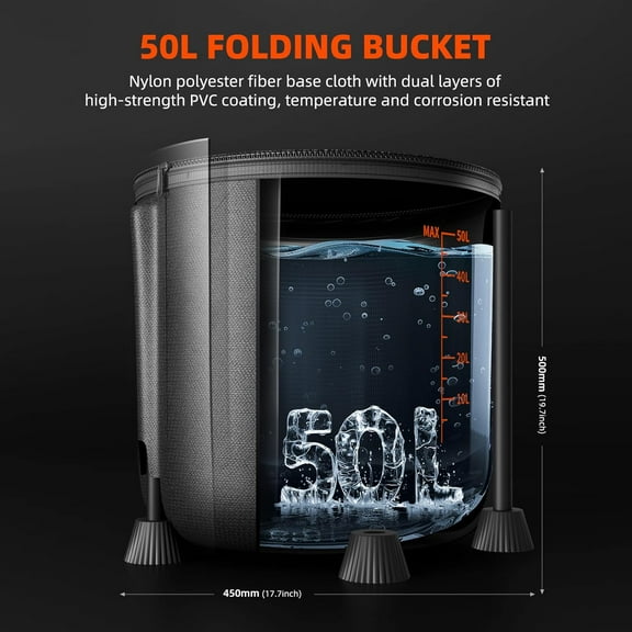 Auto Drip Irrigation System Kits with 13-Gallon Bucket, 25W Water Pump, Low Water Level Sensor, Complete Indoor Automatic Watering System for Grow Tent/Greenhouse/Lawn