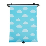 Auto Drive 1 Count Blue Retractable Cloud Roller Windshield Visor Sun Shade Product, Size 14" x 19"