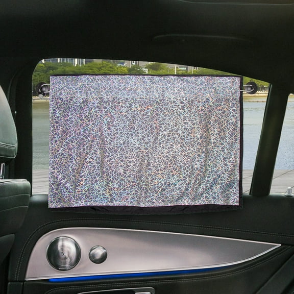 Auto Drive 1 Pair Holographic Side Window Suction Cups Curtain ,25.98"x 19.68"