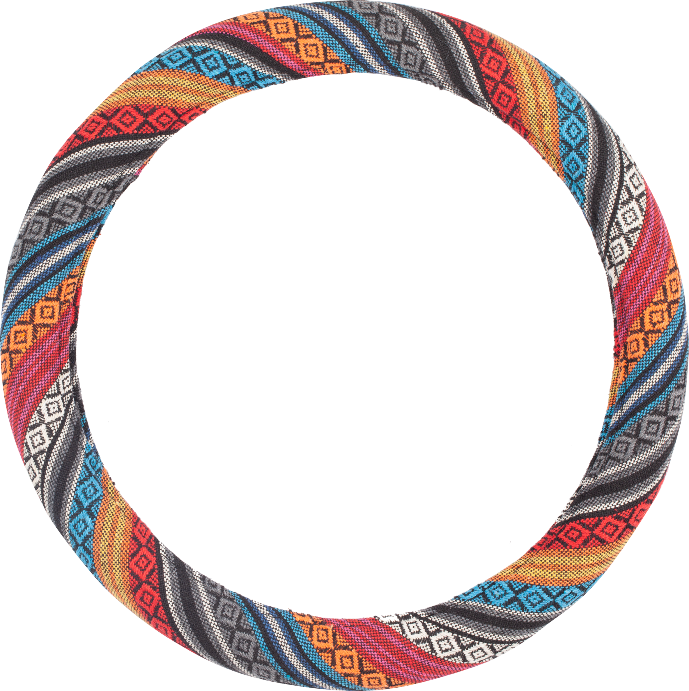 Auto Drive 1 Piece Boho Car Steering Wheel Cover Polyester, Colorful - Universal Fit, 23SWC163