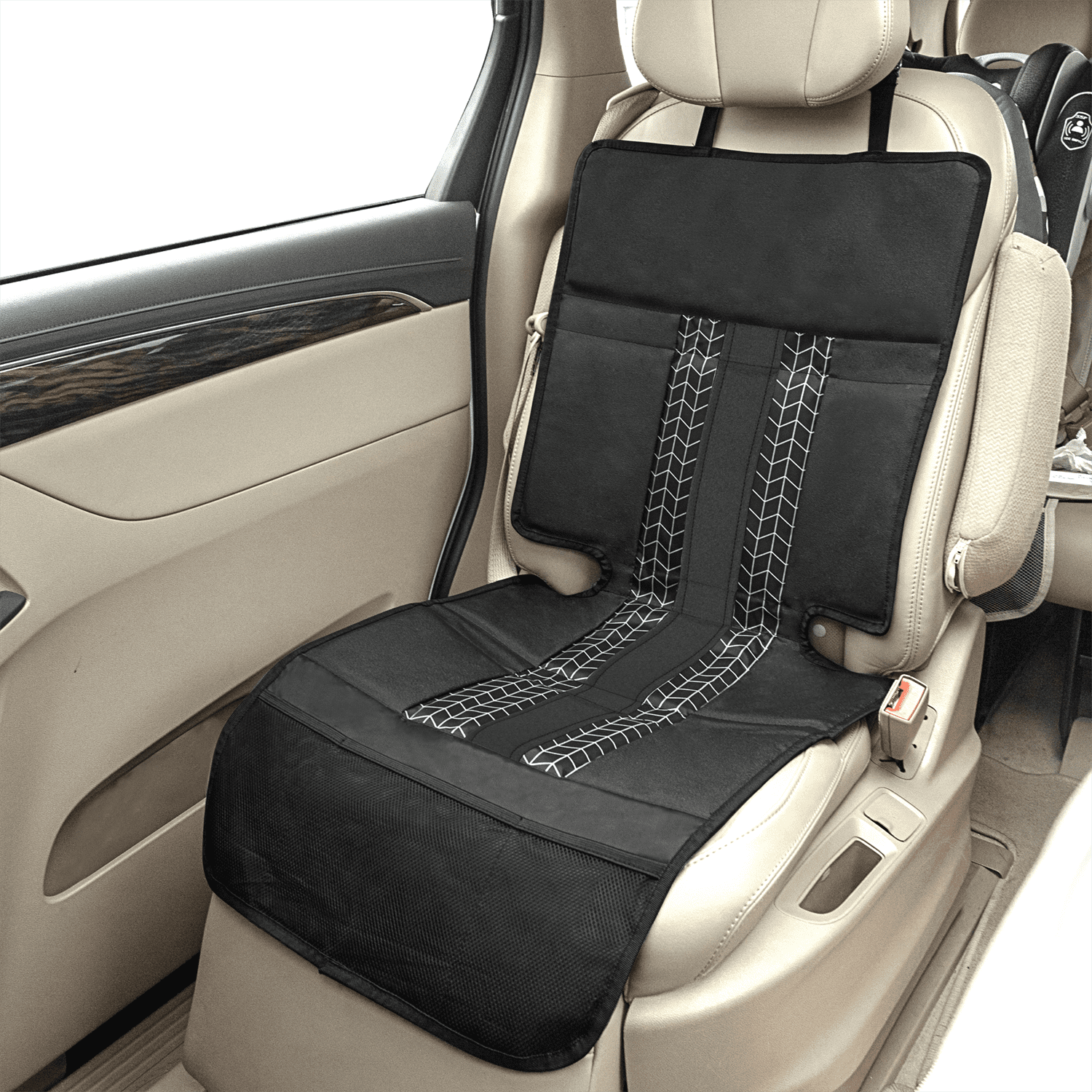 Assafco Car Seats Covers, 1 Pair Universal Sideless Driver Seat Protectors  with Lumbar Support and Headrest Cover - Beige - Assafco - EG