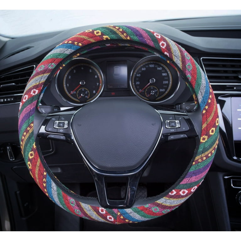 Auto Drive 1PC Steering Wheel Cover Bohaus Burst Colorful - Universal Fit