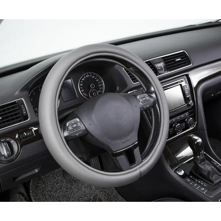 Auto Drive 1PC Steering Wheel Cover Comfort Memory Foam Polyester Grey - Universal Fit, 21SWC36