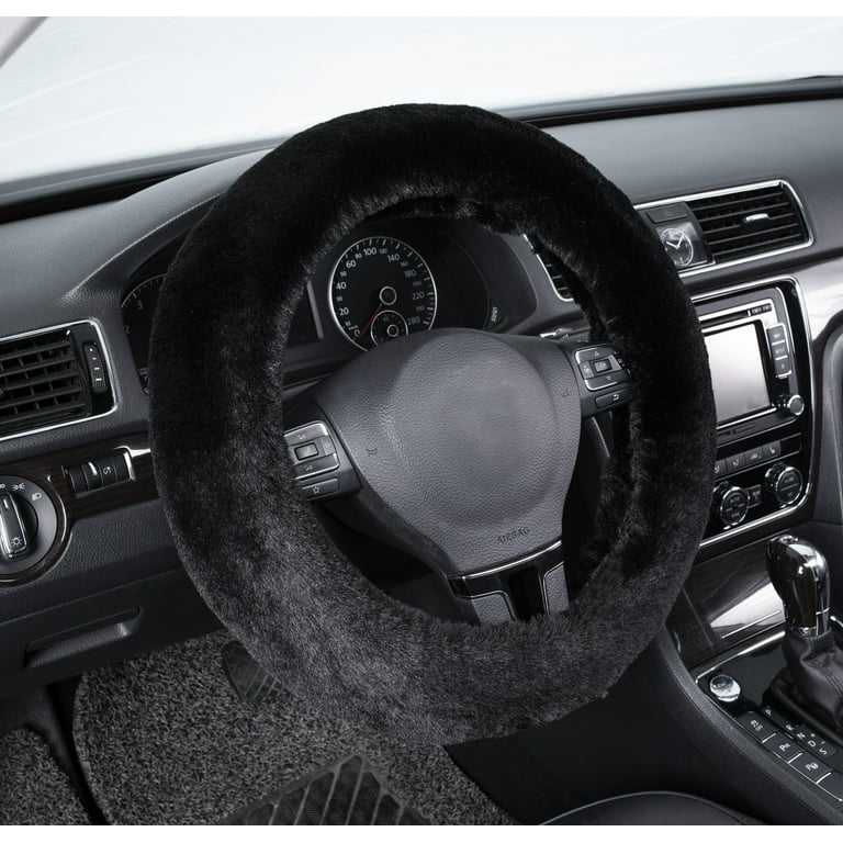 Kaufe Soft Fur Car Steering Wheel Cover Warm Car Glove Cover