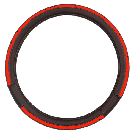 Auto Drive 1-Piece Car Steering Wheel Cover Soft Leather Sports Red - Universal Fit, 23SWC230