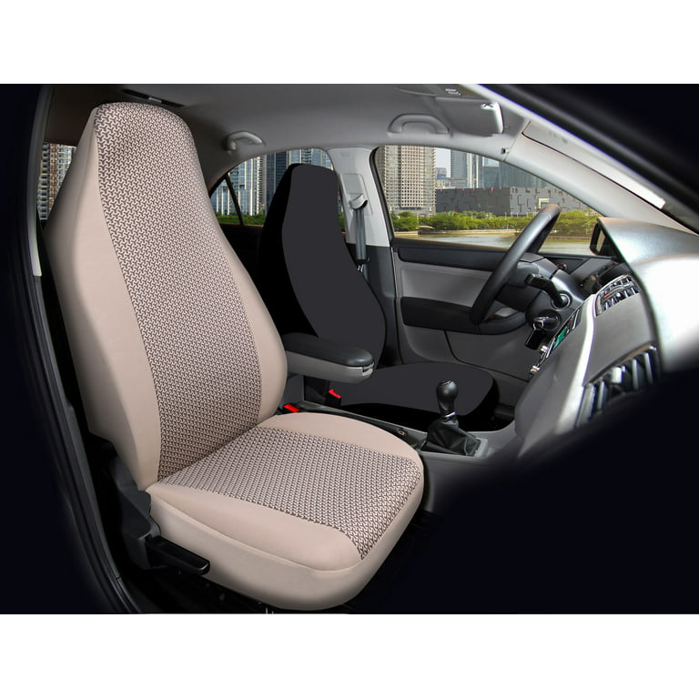Auto Drive 1pc High Back Atlanta Seat Covers Polyester Jacquard Tan - Universal Fit, 2202sc262