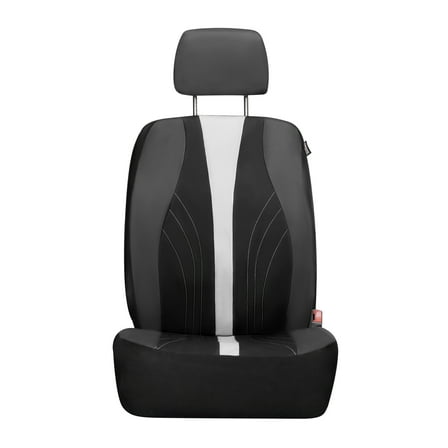 Auto Drive 2-Piece Black-White Marlo Seat Covers