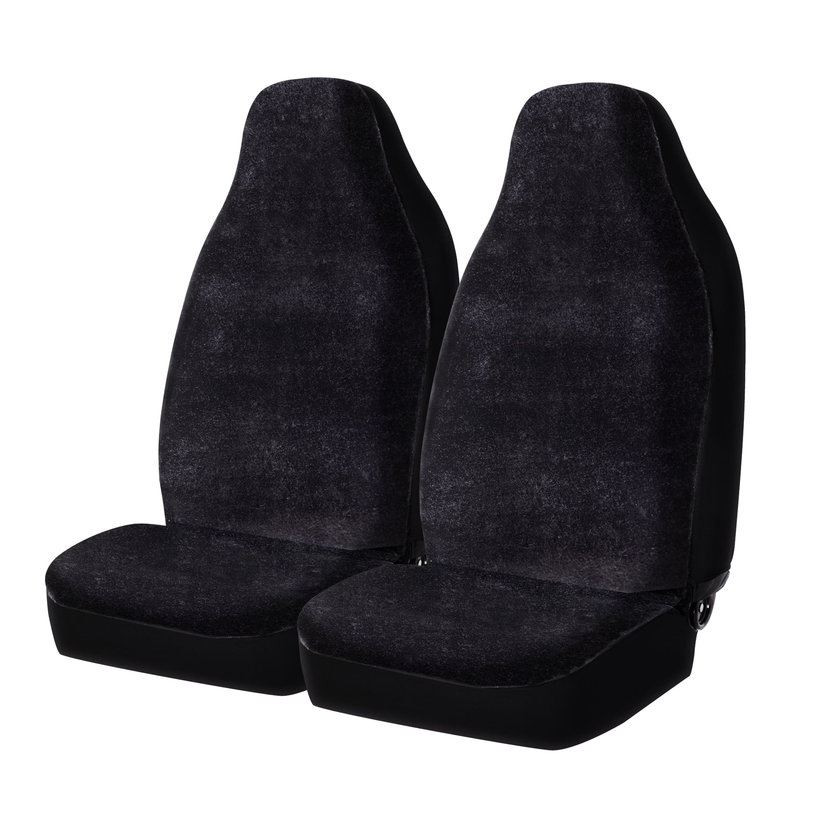 Auto Drive 2 Piece Car Seat Covers High Back Soft Faux Fur