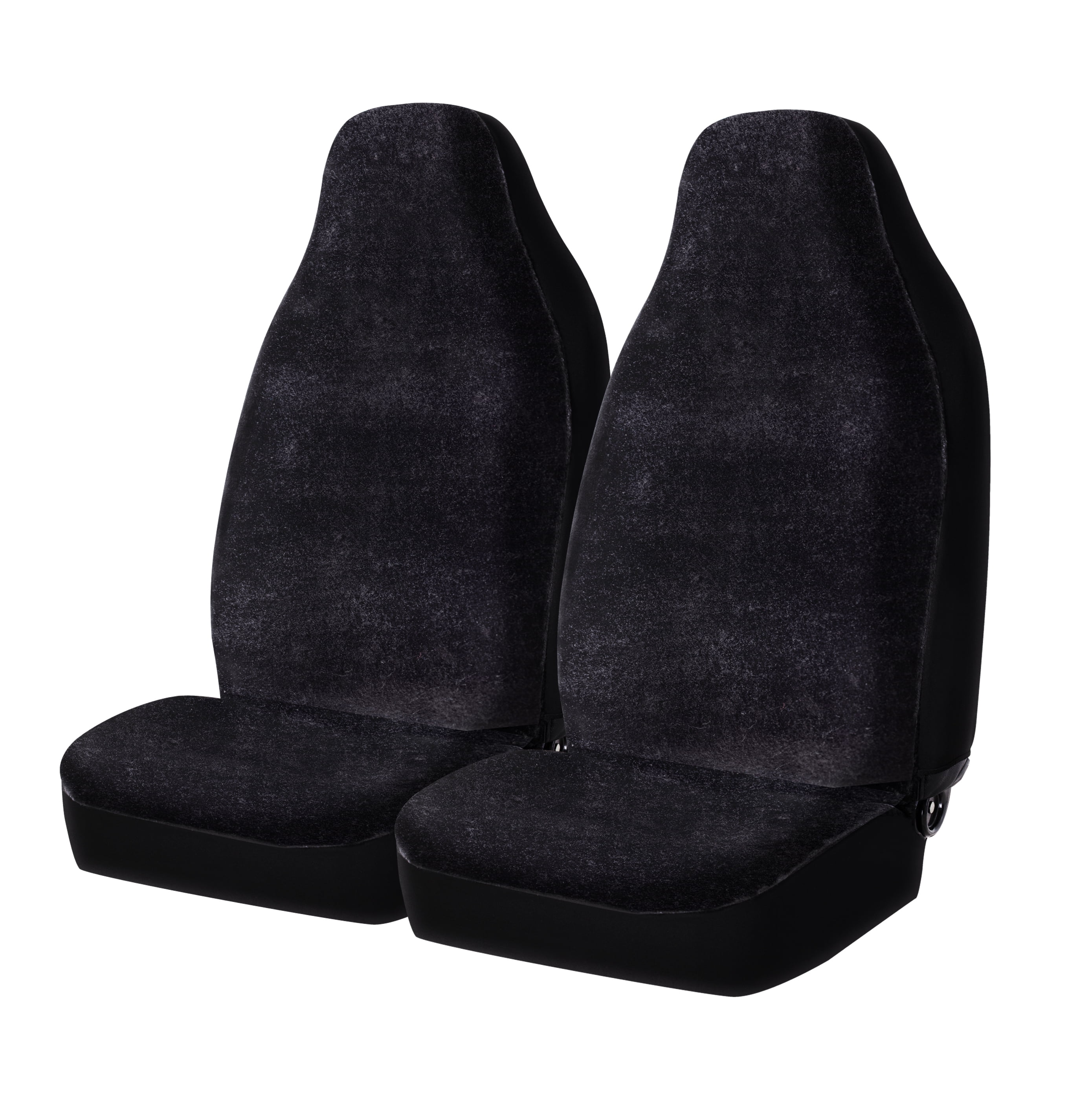 Auto Drive 2 Piece Low Back Memory Foam Car Seat Cover Polyester Black,  Universal Fit, 2010SC11