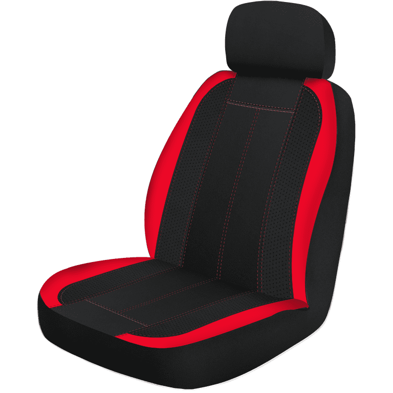 Universal Great Comfort Car Front Car Seat Covers Black Red Leather
