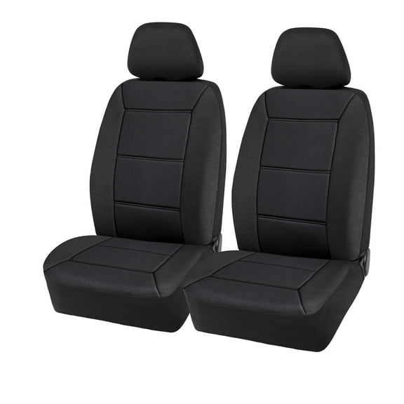 Auto Drive 2 Piece Low Back Memory Foam Car Seat Cover Polyester Black, Universal Fit, 2010SC11