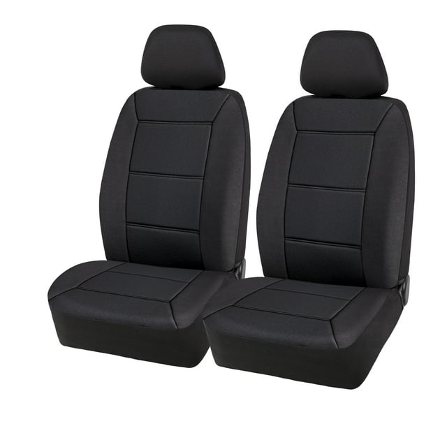 Auto Drive 2 Piece Low Back Memory Foam Car Seat Cover Polyester Black
