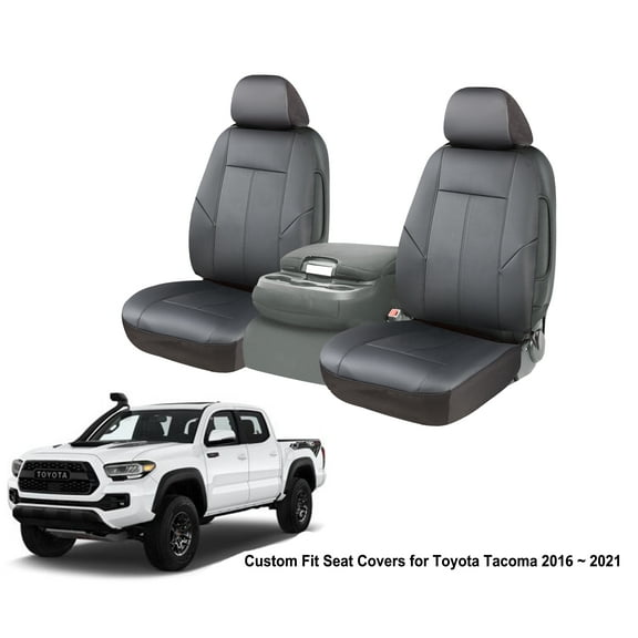 Auto Drive 2016-2021 Toyota Tacoma 2PC Front Seat Cover Kit Grey