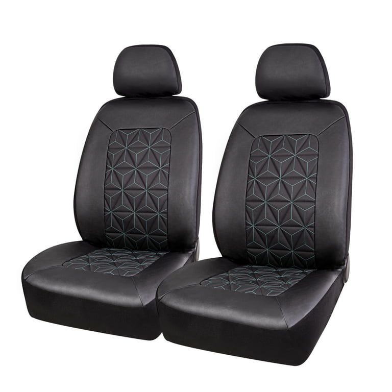 Auto 2PC PVC Quilted Low Back Seat Covers Leather Teal - Fit, 1902SC54 - Walmart.com