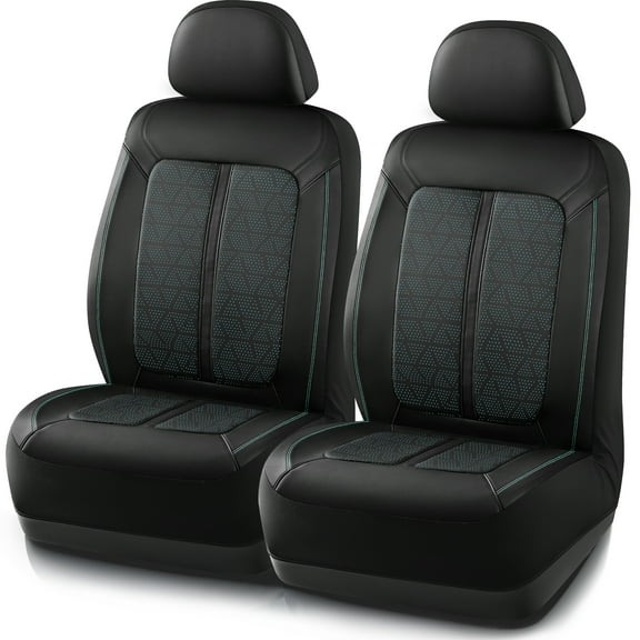 Auto Drive 2Piece GTR Black/Teal Car Seat Cover- Universal Fit, 24SC227