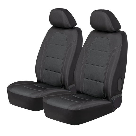 Auto Drive 2Piece Truck Seat Cover Santos, Jacquard Black - Universal Fit, 2202SC08