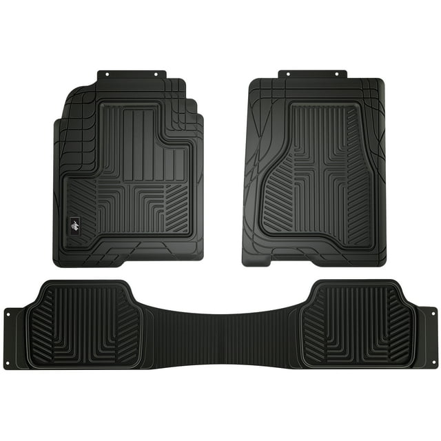 Auto Drive 3 Piece Black Custom Fit Rubber Truck Floor Mats, 82322WDI