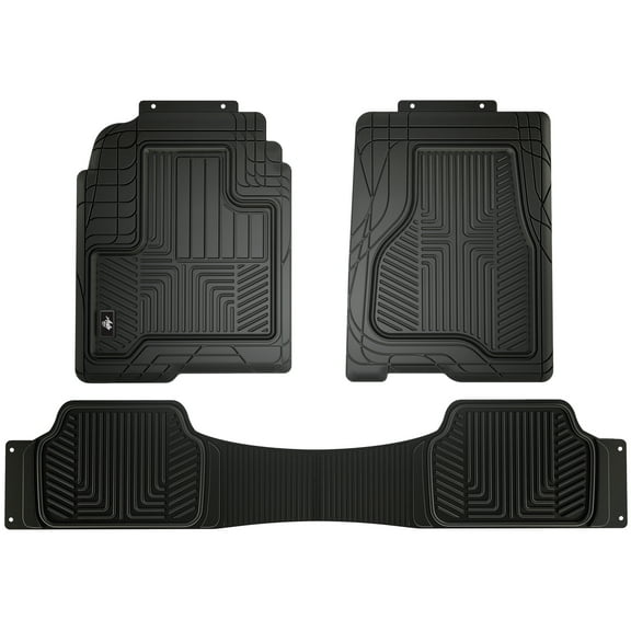 Auto Drive 3 Piece Black Custom Fit Rubber Truck Floor Mats, 82322WDI