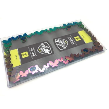 Auto Drive 3D Butterfly Chameleon Chrome Metal License Plate Frame