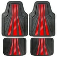 thumbnail image 1 of Auto Drive 4-Piece Black & Red All-Weather Rubber Floor Mat Set – Heavy Duty Universal Trim-to-Fit Car, Suv & Truck Mats, 1 of 6