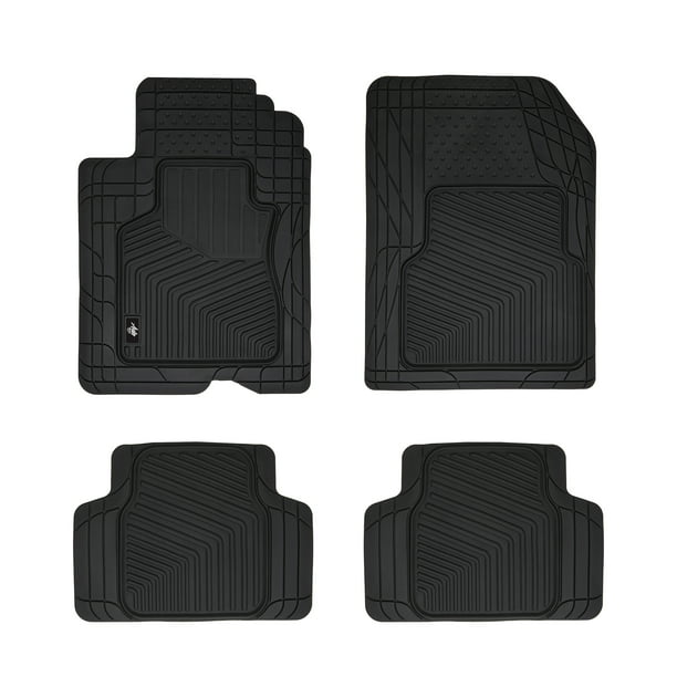 Auto Drive 4 Piece Custom Fit Car Rubber Floor Mats Black, 82320WDI