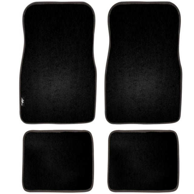 Auto Drive 4 Piece Medium Pile Carpet Floor Mat Set Black, 78920WDI