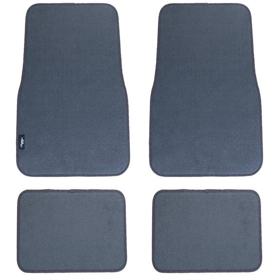 Auto Drive 4 Piece Medium Pile Carpet Floor Mat Set, Gray