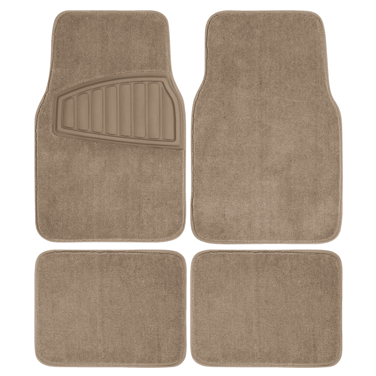Brown Rubber Car Floor Mats - Universal Fitting, High-Quality