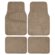 Auto Drive 4PC Carpet Car Floor Mat Tufted Polyester Tan - Universal Fit, 202WM66