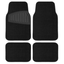 Auto Drive 4PC Carpet Floor Mat Tufted Carpet Black - Universal Fit, 202WM38