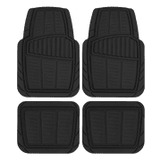 Auto Drive 4PC PREMIUM RUBBER CAR MAT TOLL BLACK- Universal Fit for Cars, Trucks,202WM35