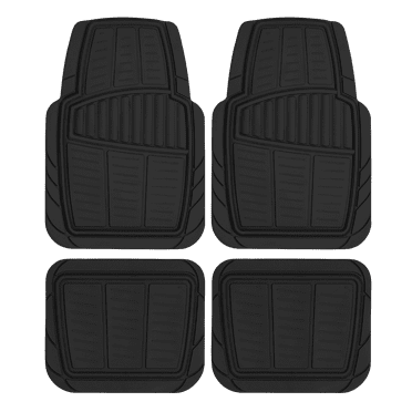 Auto Drive 4PC PREMIUM RUBBER CAR MAT TOLL BLACK- Universal Fit for Cars, Trucks,202WM35