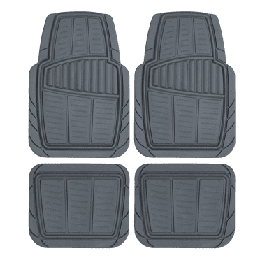 Auto Drive 4PC PREMIUM RUBBER CAR MAT TOLL GREY- Universal Fit for Cars, Trucks,202WM31
