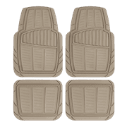 Auto Drive 4-Piece Premium Rubber Floor Mat Toll Tan- Universal Fit for Cars, Trucks,202WM32