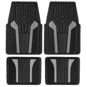 Auto Drive 4Piece Rubber Car Floor Mats Carbon Fiber Gray - Universal Fit, 22WM69-3