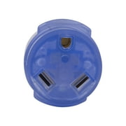 Auto Drive 50 to 30-Amp Universal RV Power Adapter with Light, Clear Blue, Durable PVC Material