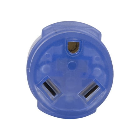 Auto Drive 50 to 30-Amp Universal RV Power Adapter with Light, Clear Blue, Durable PVC Material