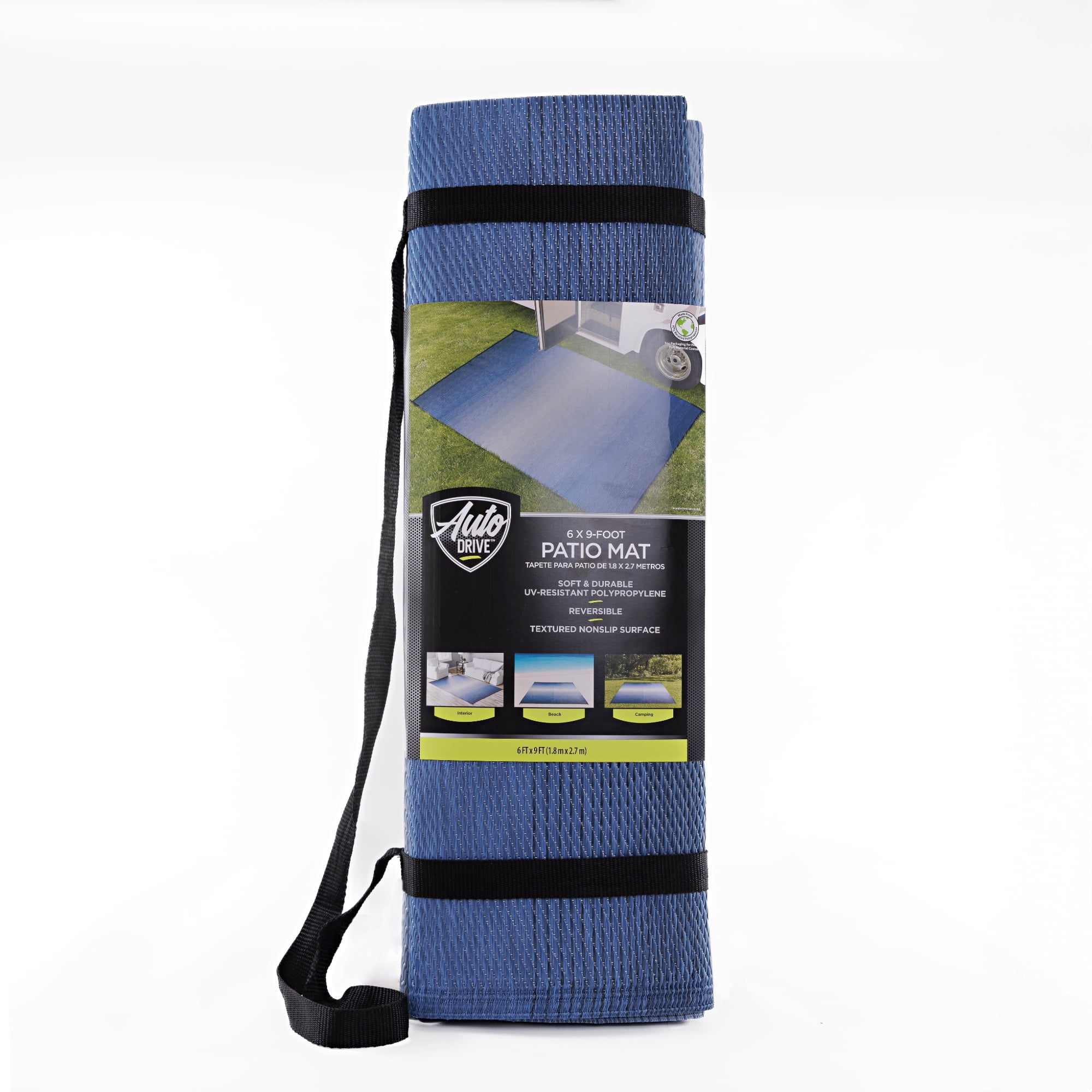 Auto Drive 6'x 9' Space Dyed Ombre RV Patio Mat, Perfect for RV Patios and Garden Patios, Polypropylene
