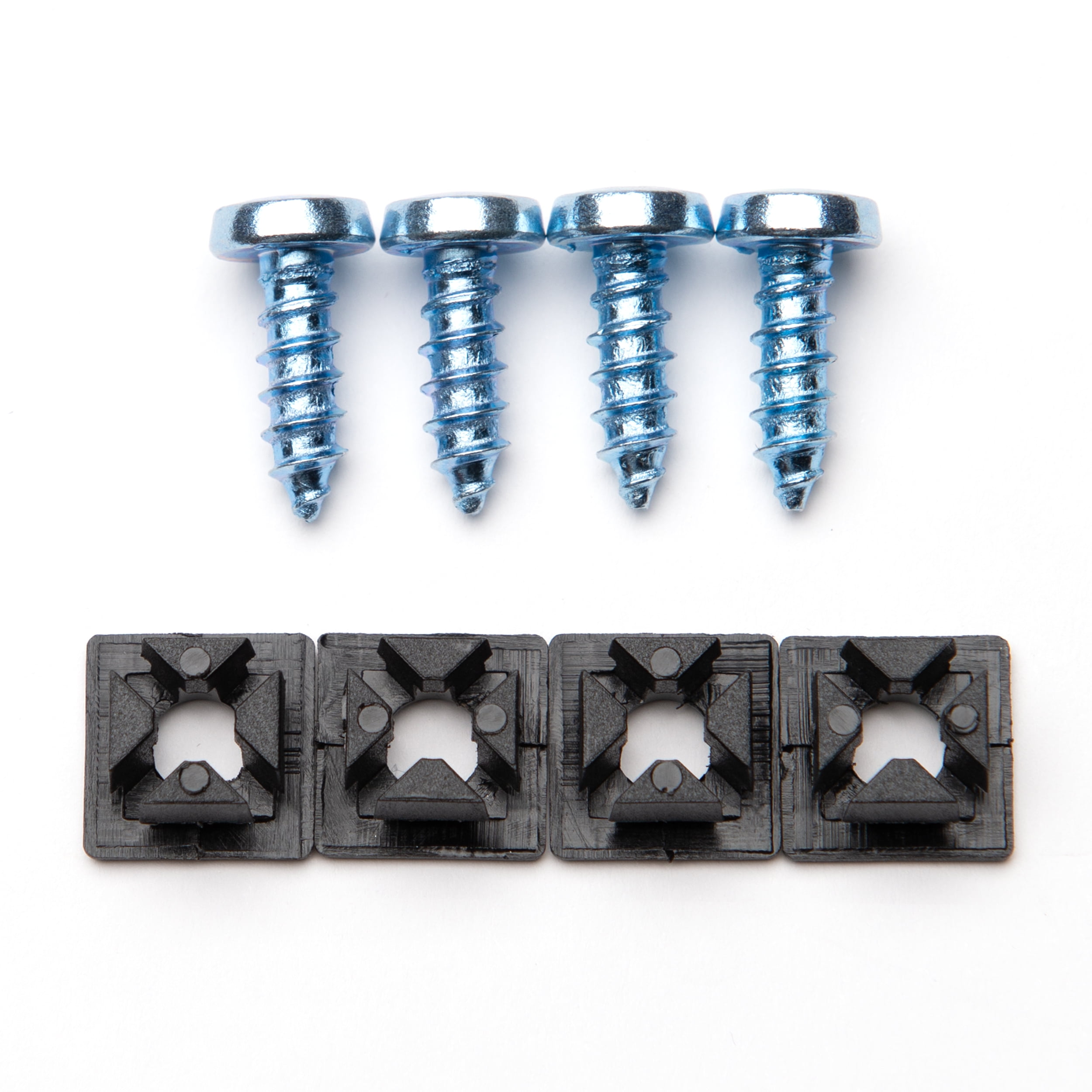 Auto Drive 8Piece License Plate Fasteners Silver, 93323W