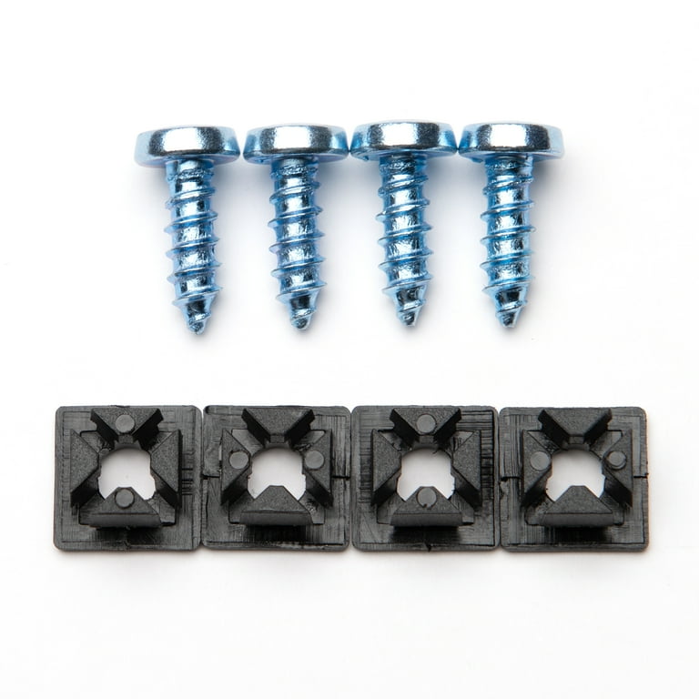 2 3D Metal Logo License Plate Frame Fastener Tag Bolt Screws - SILVER