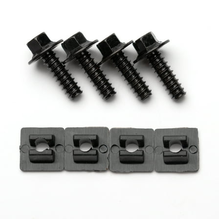 Auto Drive 8 Piece OEM Automotive License Plate Fasteners Black, 93371W