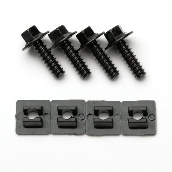Auto Drive 8 Piece OEM Automotive License Plate Fasteners Black, 93371W