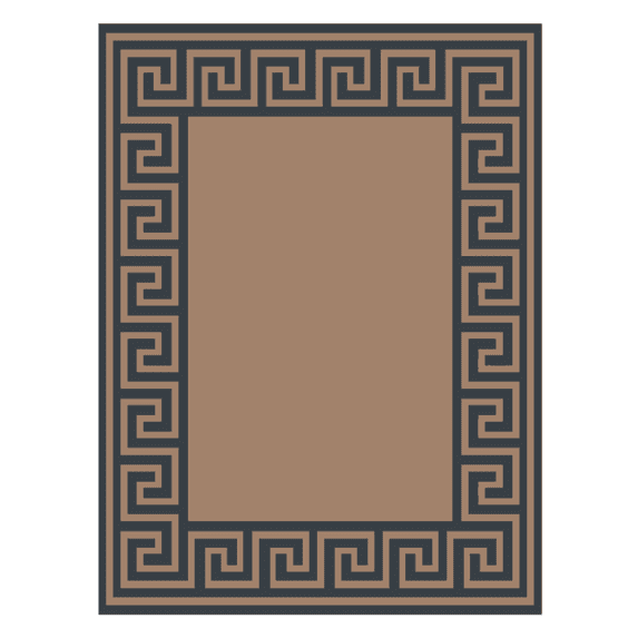 Auto Drive 9' x 12' Reversible Greek Key RV Outdoor Patio Mat, Brown/Black