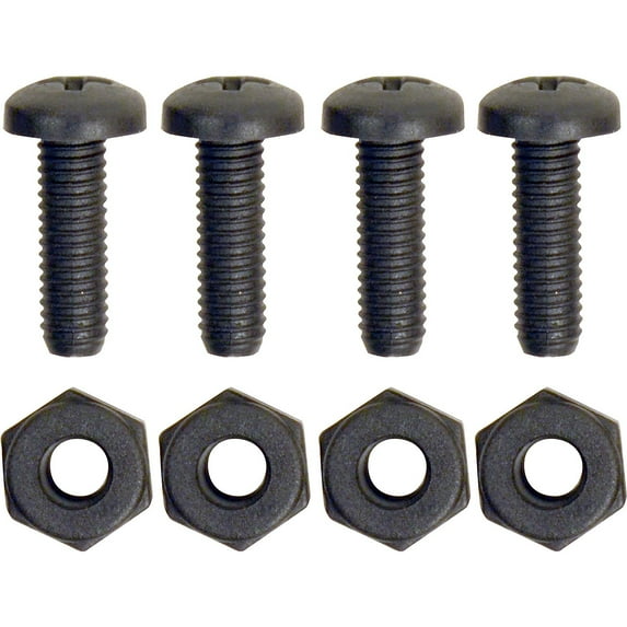 Auto Drive 93342w - Nylon License Plate Fasteners-Black